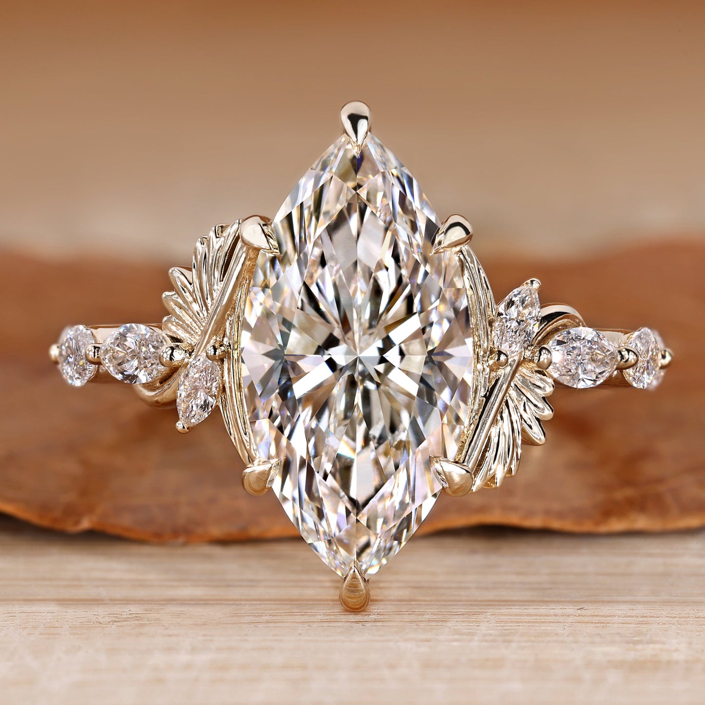 Marquise Cut Diamond Ring in Vintage Art Deco Style