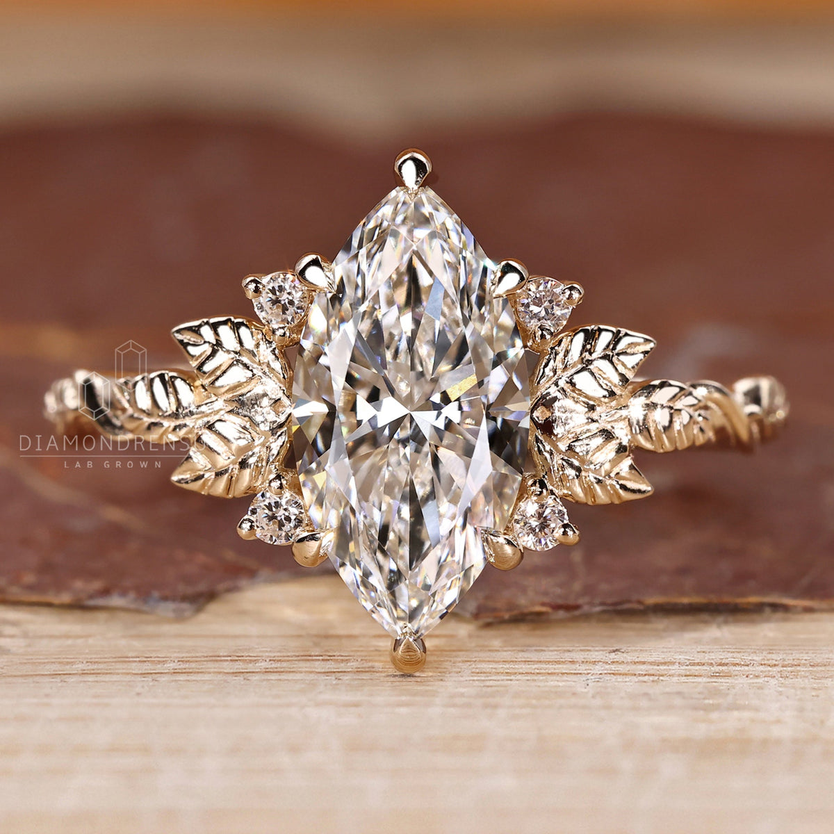 Art Deco Marquise Cut Diamond Ring with Five Stone Style