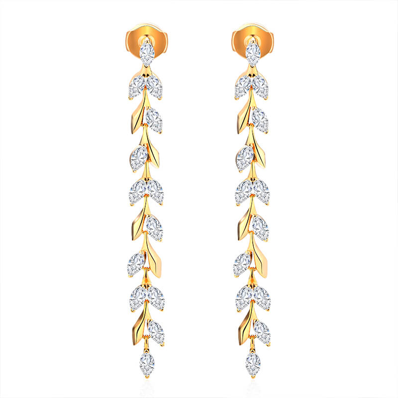 Marquise Sapphire Wheat Drop Earrings In Sterling Silver