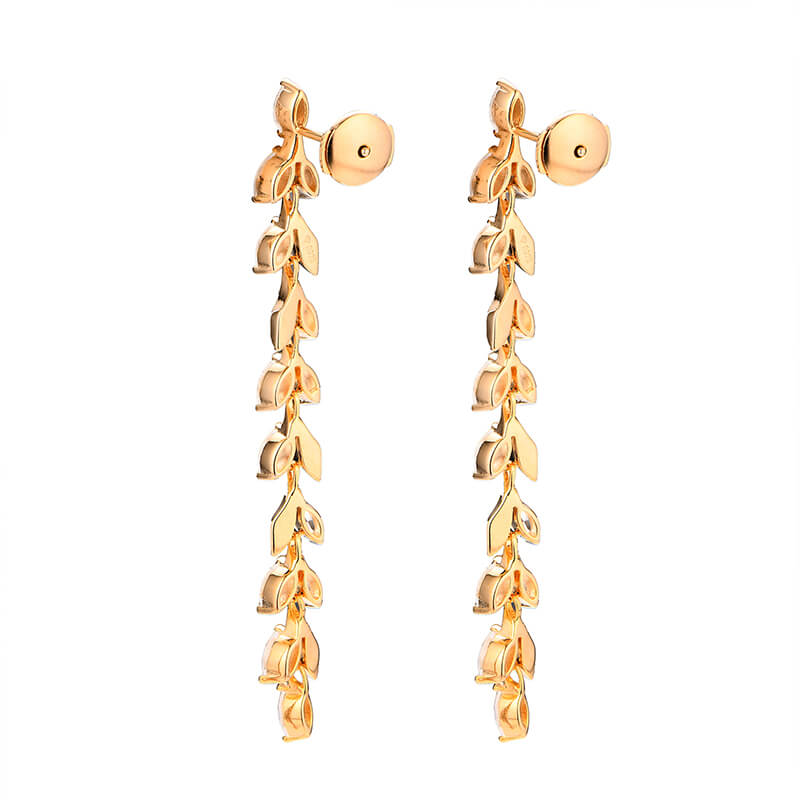 Marquise Sapphire Wheat Drop Earrings In Sterling Silver