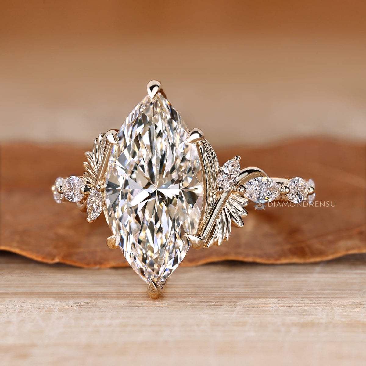 Marquise Cut Diamond Ring in Vintage Art Deco Style