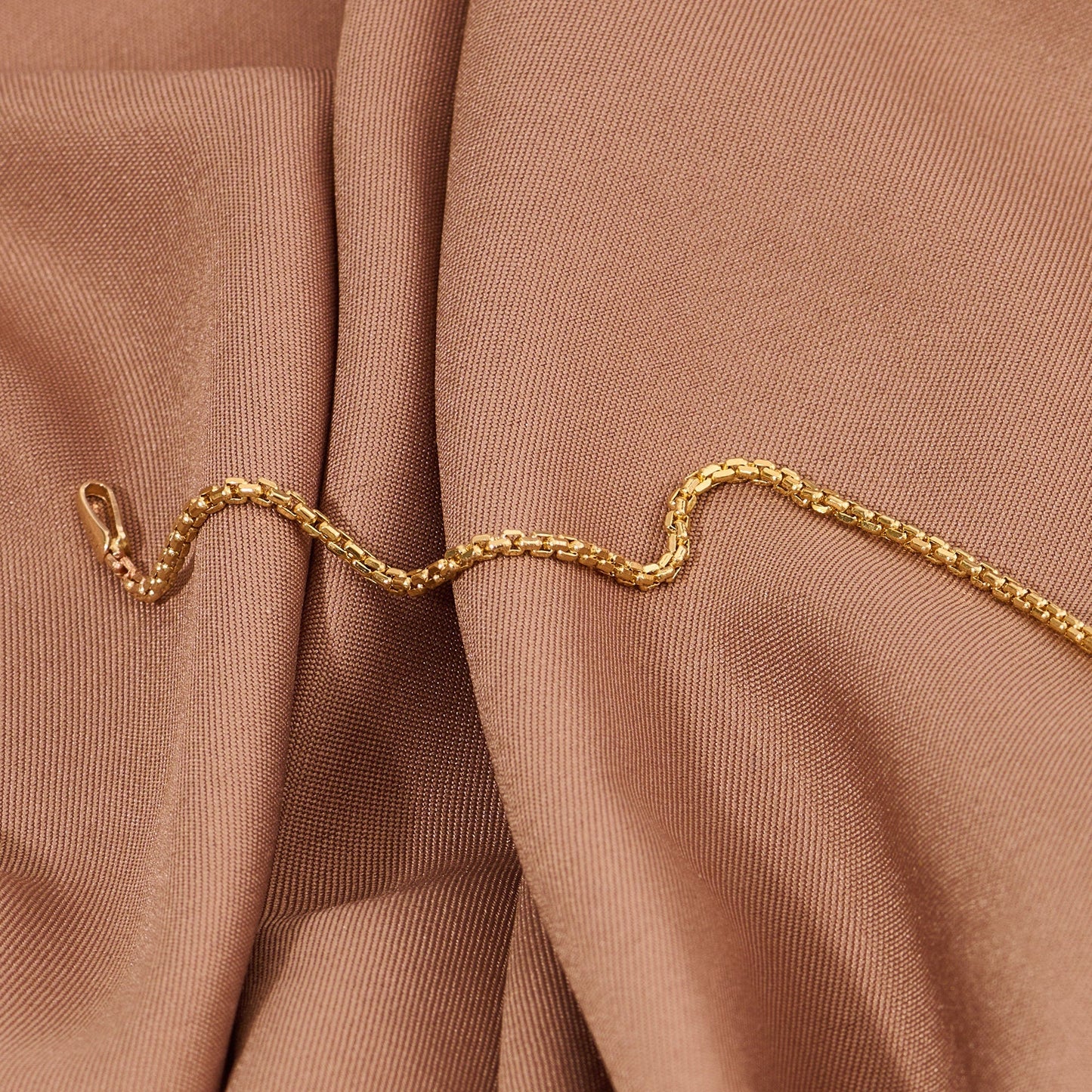 14k Solid Gold Box Chain Bracelet | Unisex Real Gold Layering Jewelry | Stackable Gift for Men & Women | Birthday Gift for Her