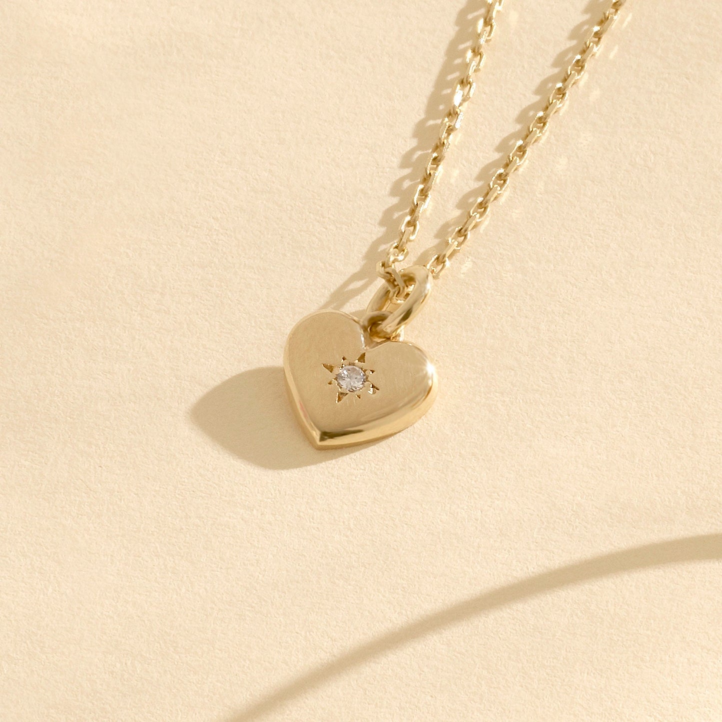 14K Solid Gold Diamond Heart Pendant Necklace – Dainty Minimalist Jewelry | Handmade Everyday Stackable Gift for Her