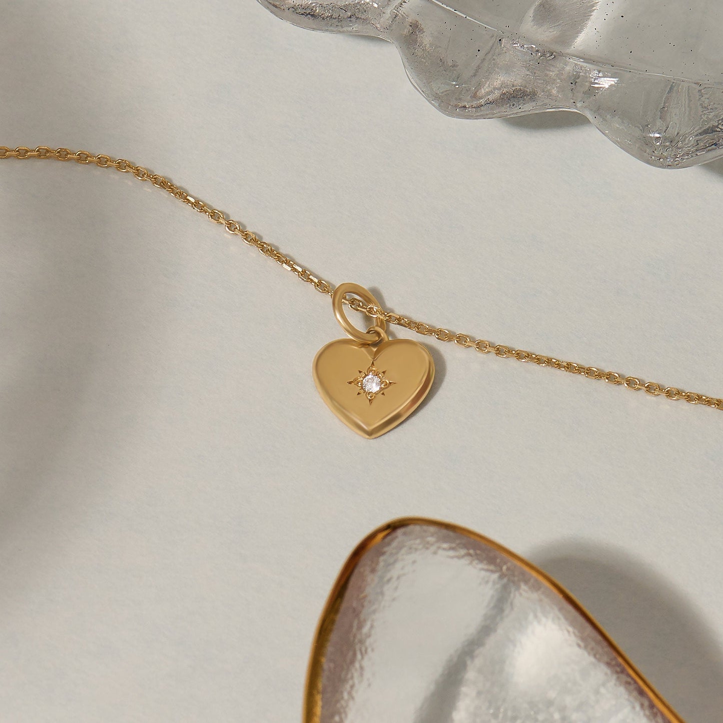 14K Solid Gold Diamond Heart Pendant Necklace – Dainty Minimalist Jewelry | Handmade Everyday Stackable Gift for Her