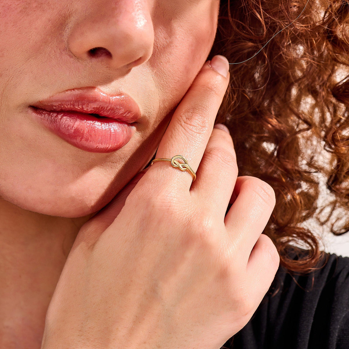 Thin Love Knot Ring 14K Gold – Women’s Eternity Friendship Promise Ring