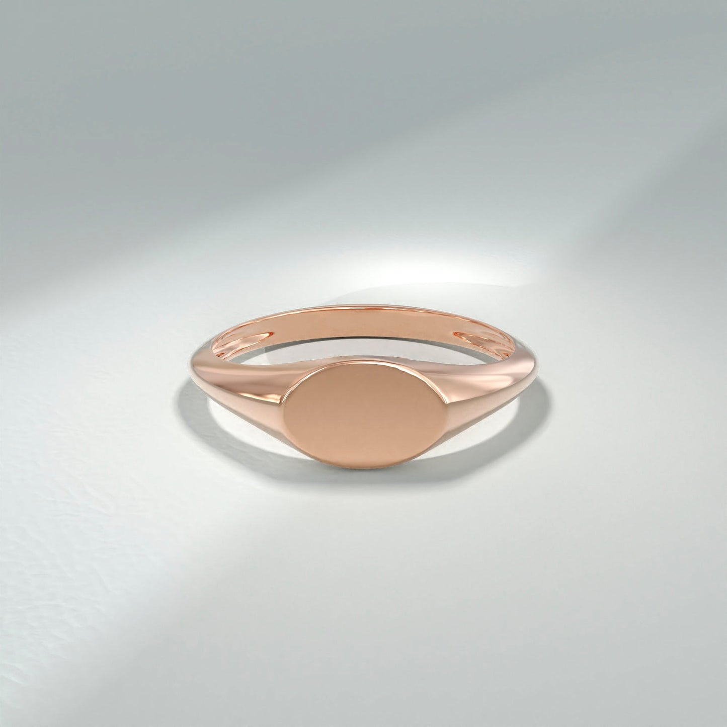 14K Solid Gold Oval Signet Ring – Personalized Engravable Monogram Band