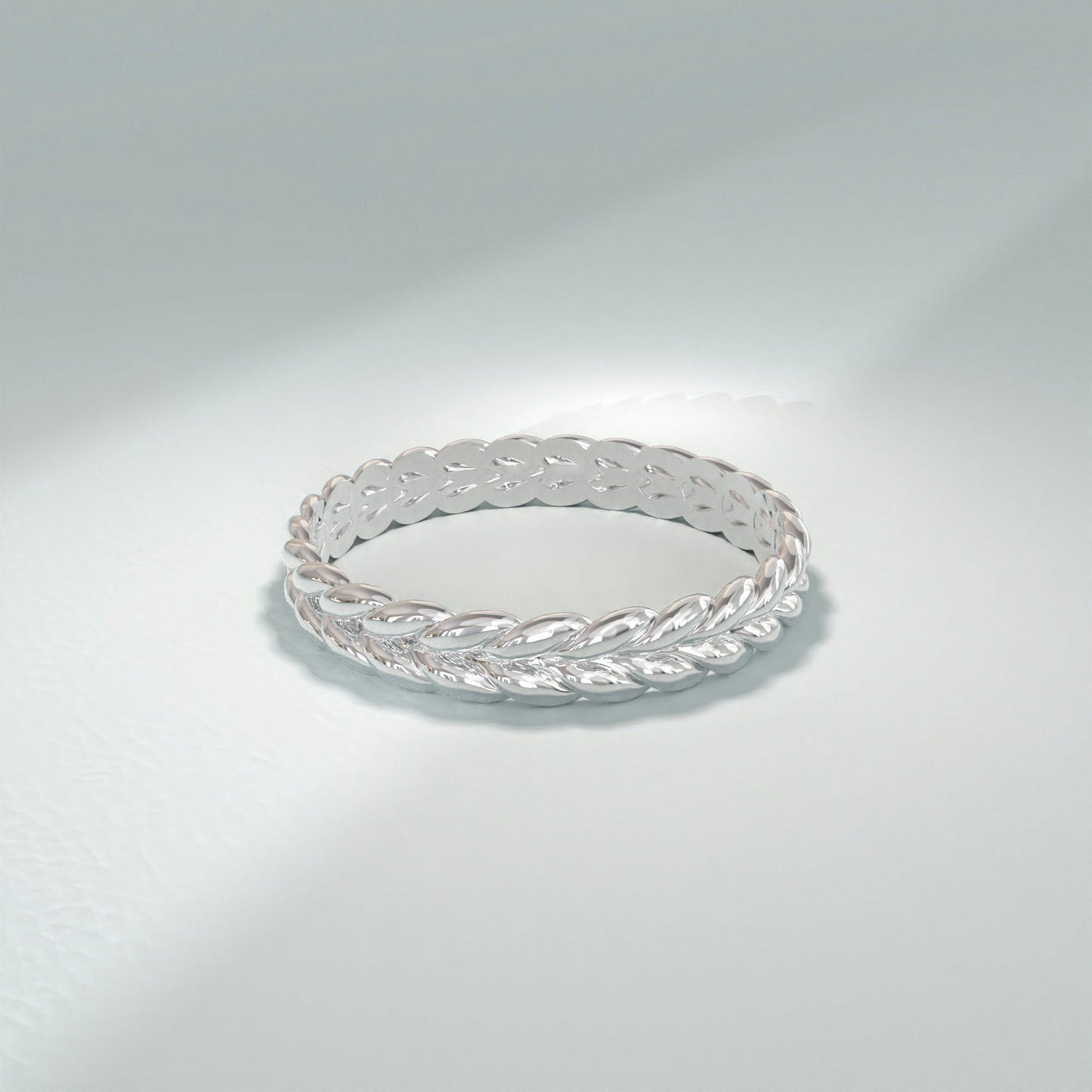 Nature-Inspired Wheat Ring 14K Gold – Unisex Floral Texture Gold Band