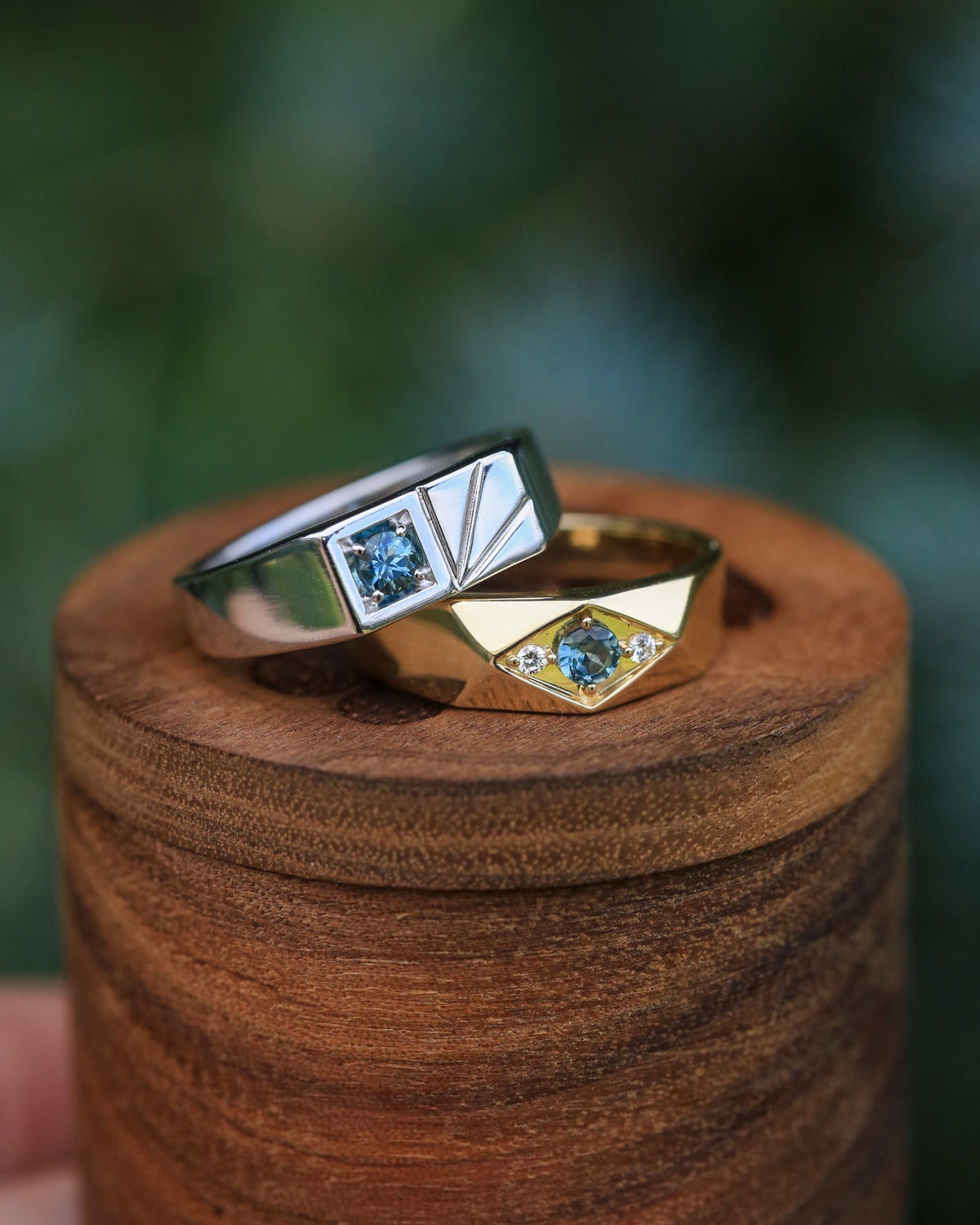 "Sylvan" - Flat Top Engagement Ring With Round Cut Stone