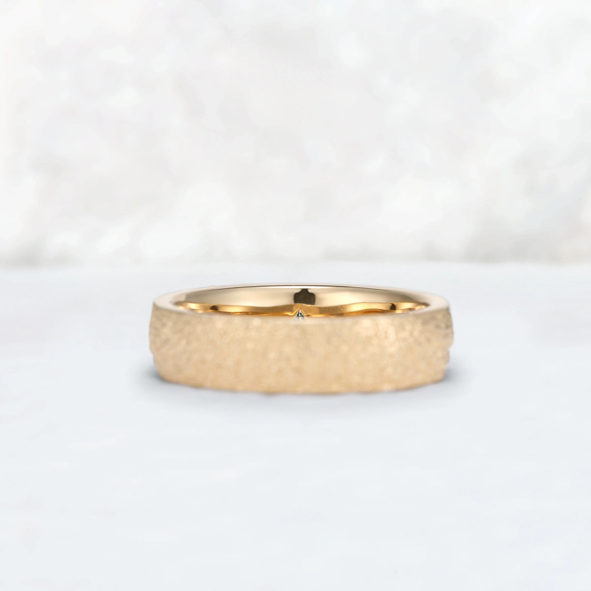 Mens Kite Cut Moss Agate Stone Mountain Wedding Ring