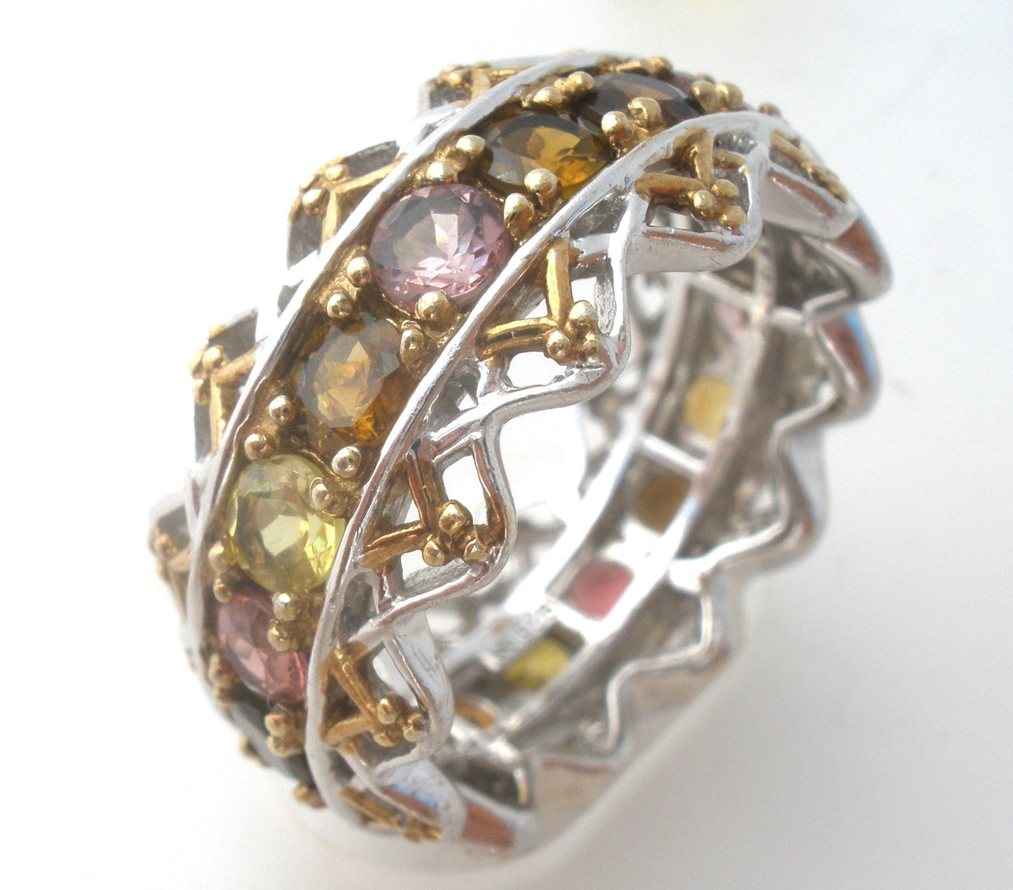 Michael Valitutti Multi Gemstone Ring Size 9