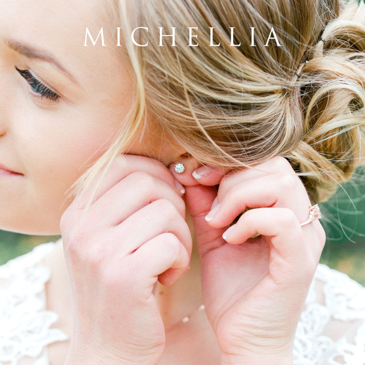 [Eden] Petite Floral Earrings in Diamond or Moissanite