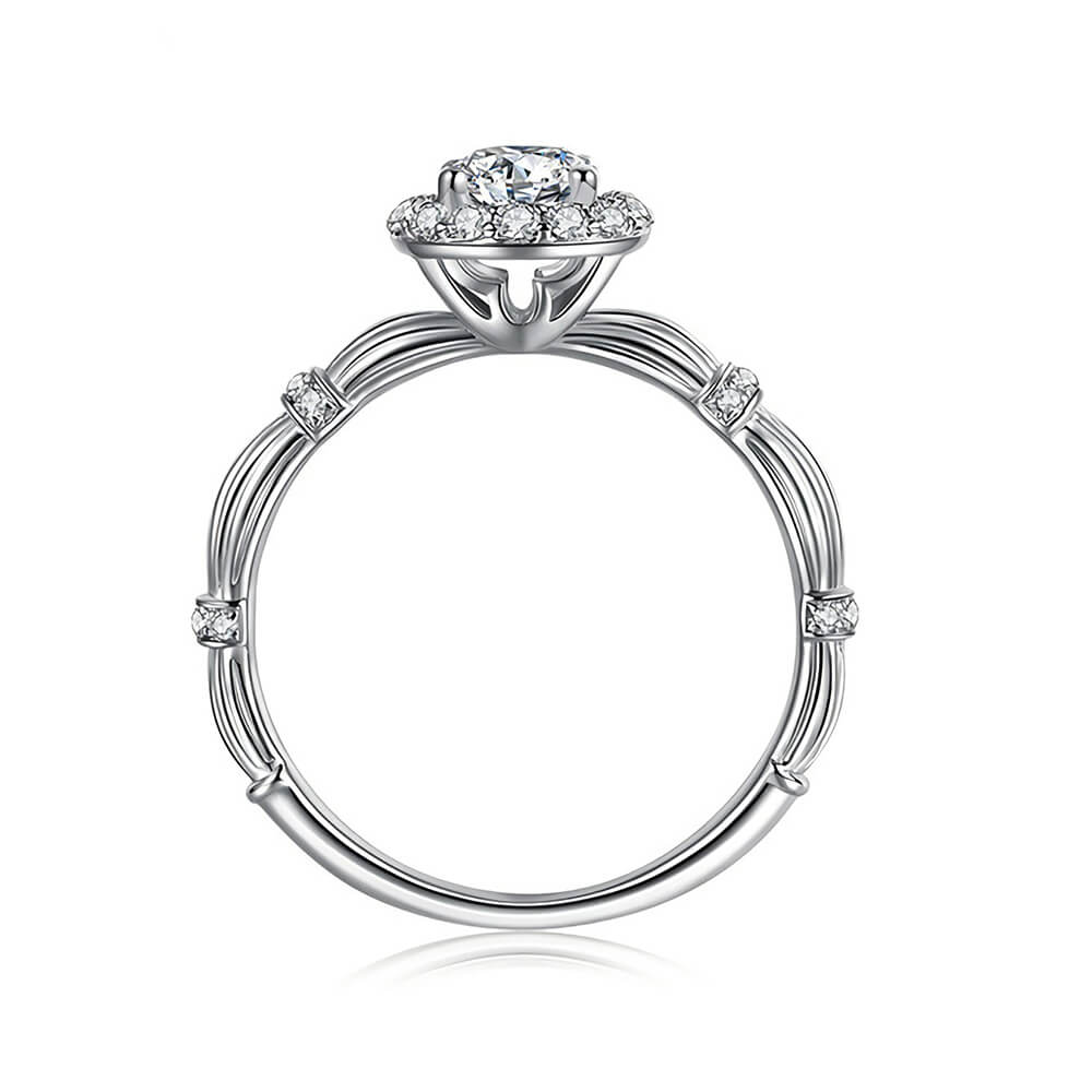 Milan Cathedral Halo Moissanite Bundle Engagement Ring