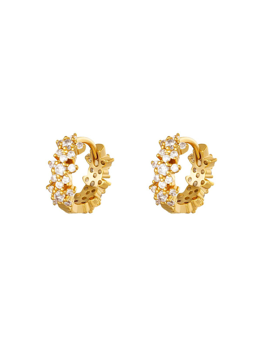 Mini Brilliance Céleste hoop earrings - stars and white zirconium stone