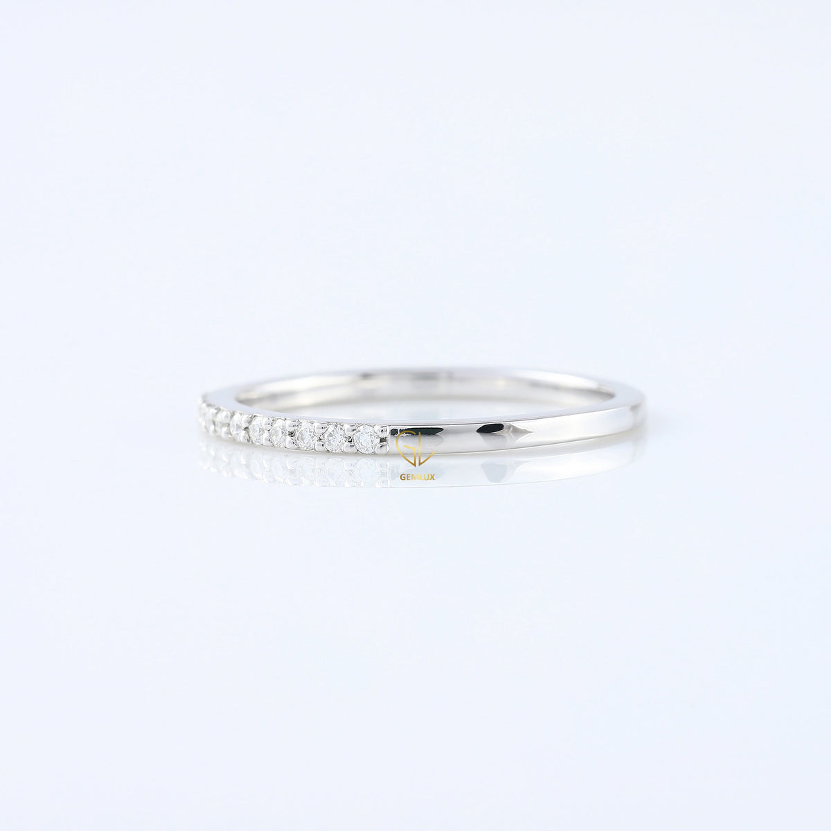 Minimalist Round Cut Lab Grown Eternity Wedding Band