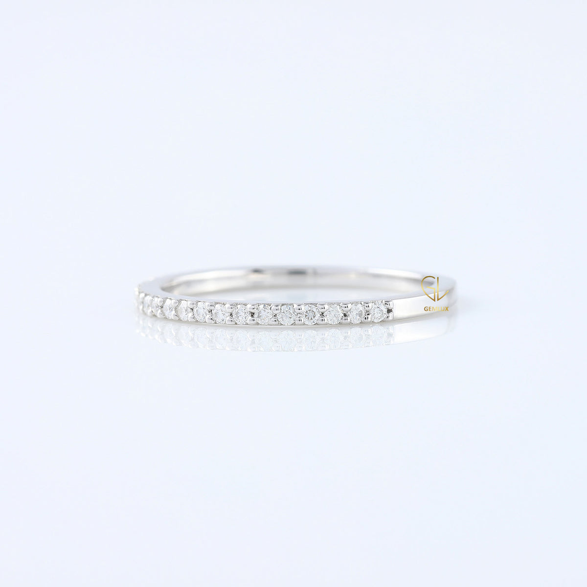 Minimalist Round Cut Lab Grown Eternity Wedding Band