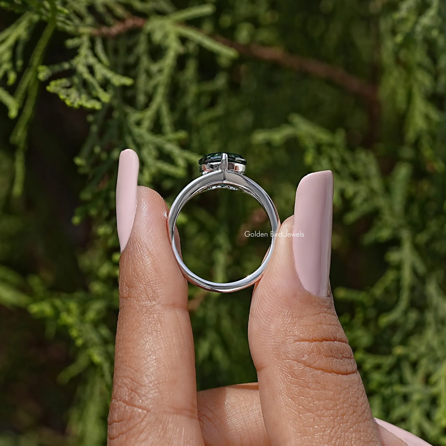 Heart Cut Moissanite Split Shank Wedding Ring