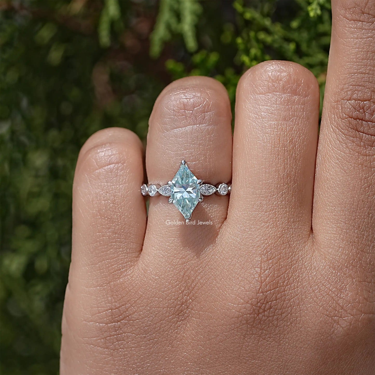 Dutch Marquise Moissanite Engagement Ring