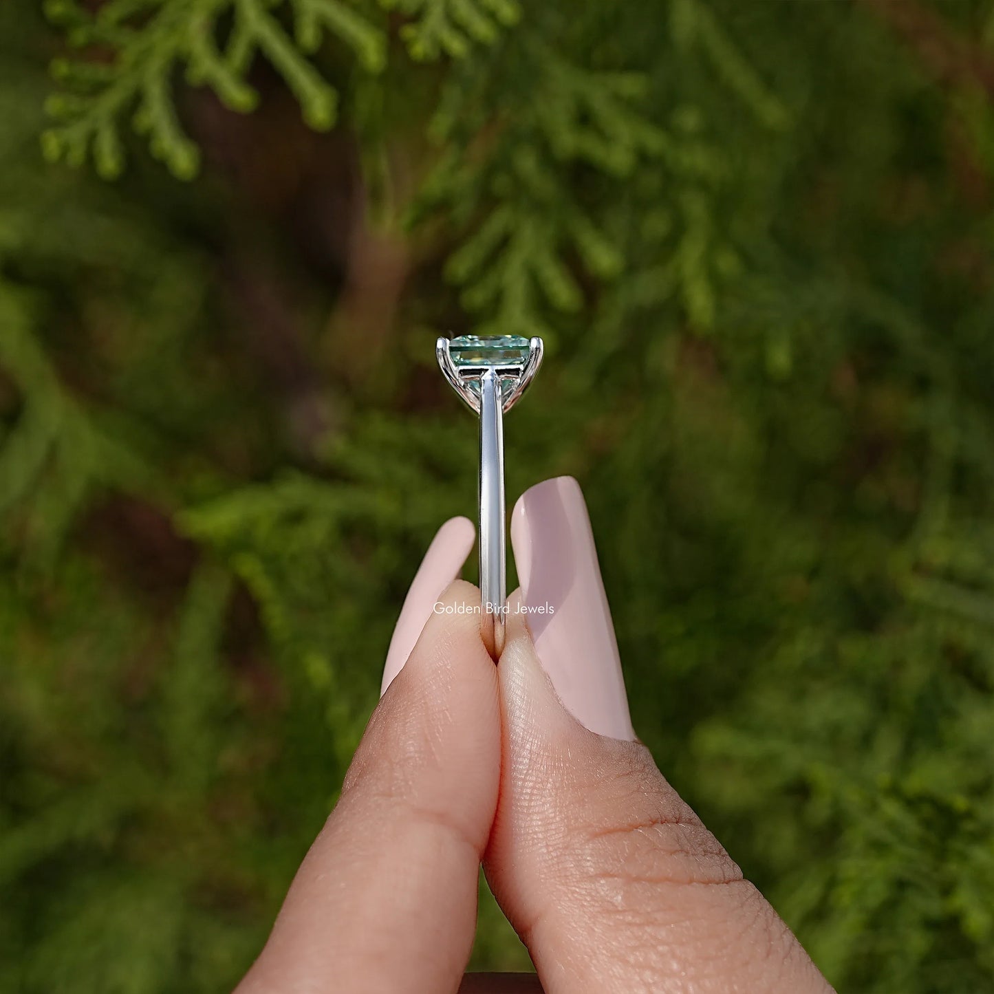 Princess Cut Moissanite Solitaire Wedding Ring
