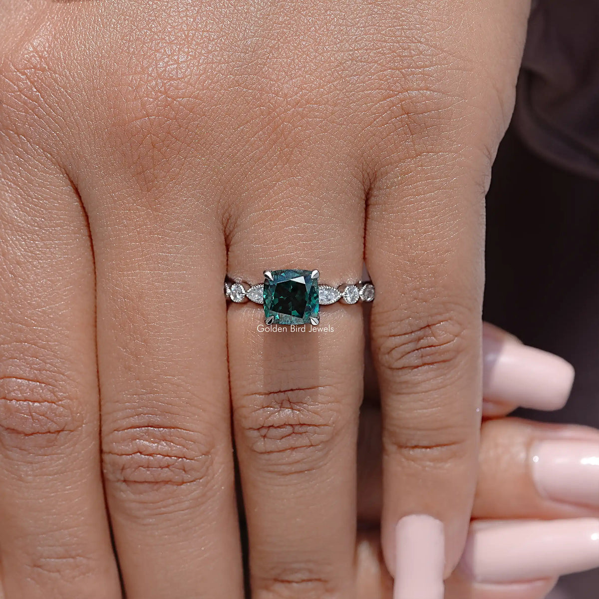 Cushion Moissanite Engagement Ring