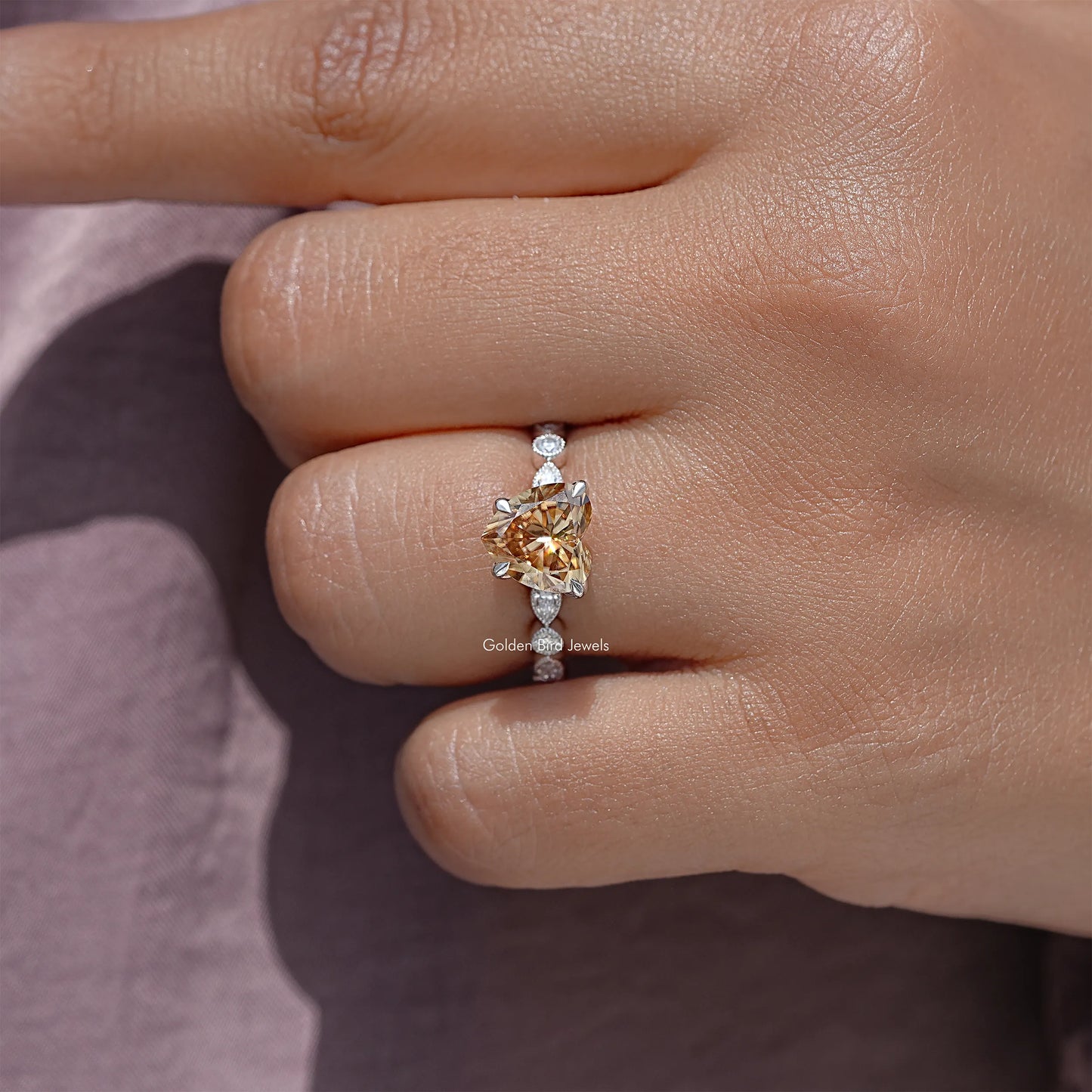 Heart Shape Moissanite Wedding Ring