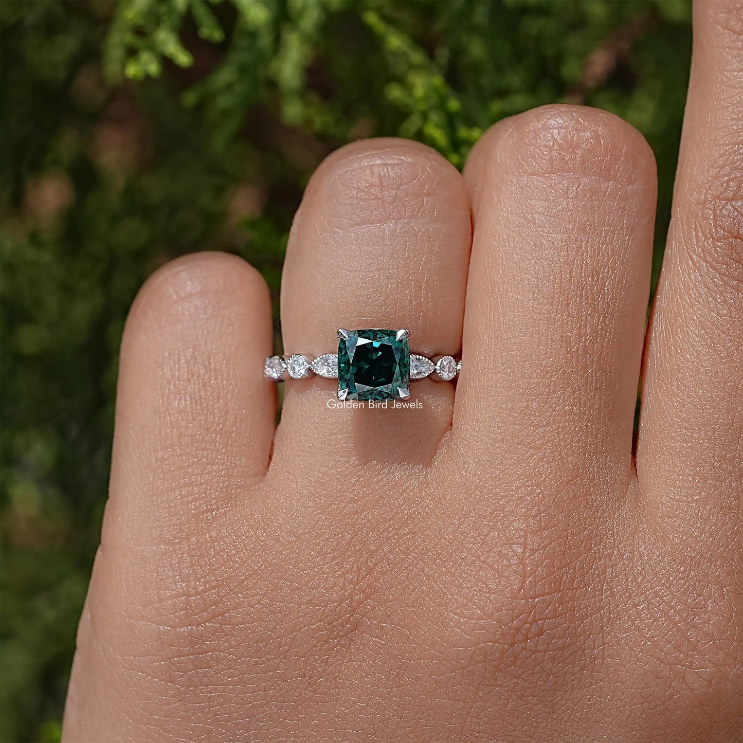 Cushion Moissanite Engagement Ring