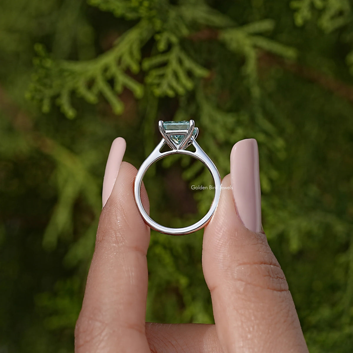 Princess Cut Moissanite Solitaire Wedding Ring