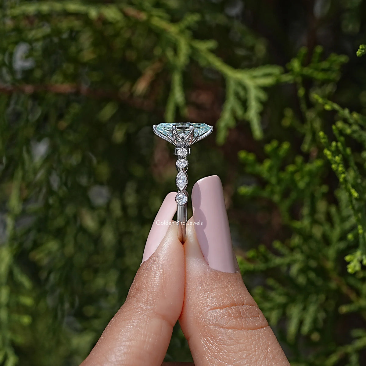 Dutch Marquise Moissanite Engagement Ring
