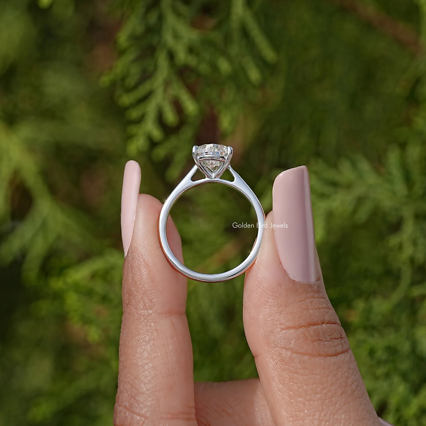 Pear Cut Moissanite Solitaire Engagement Ring