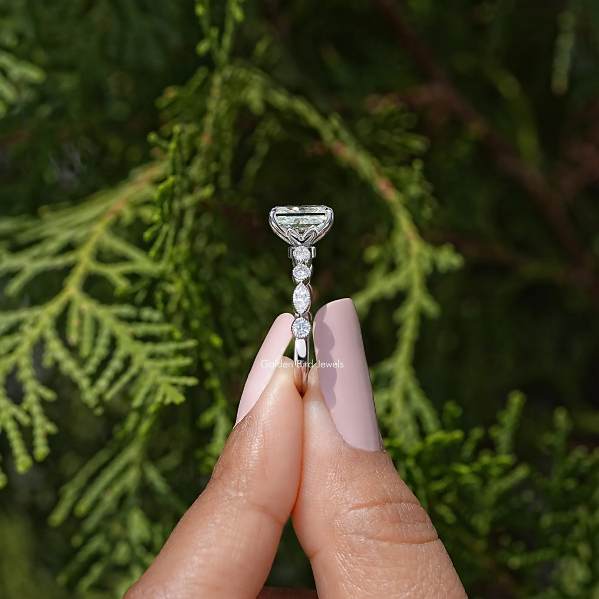 Radiant Cut Moissanite Engagement Ring