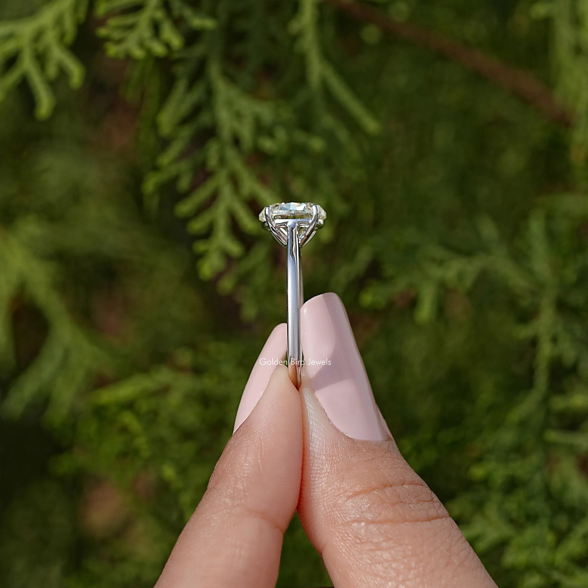 Oval Moissanite Solitaire Engagement Ring
