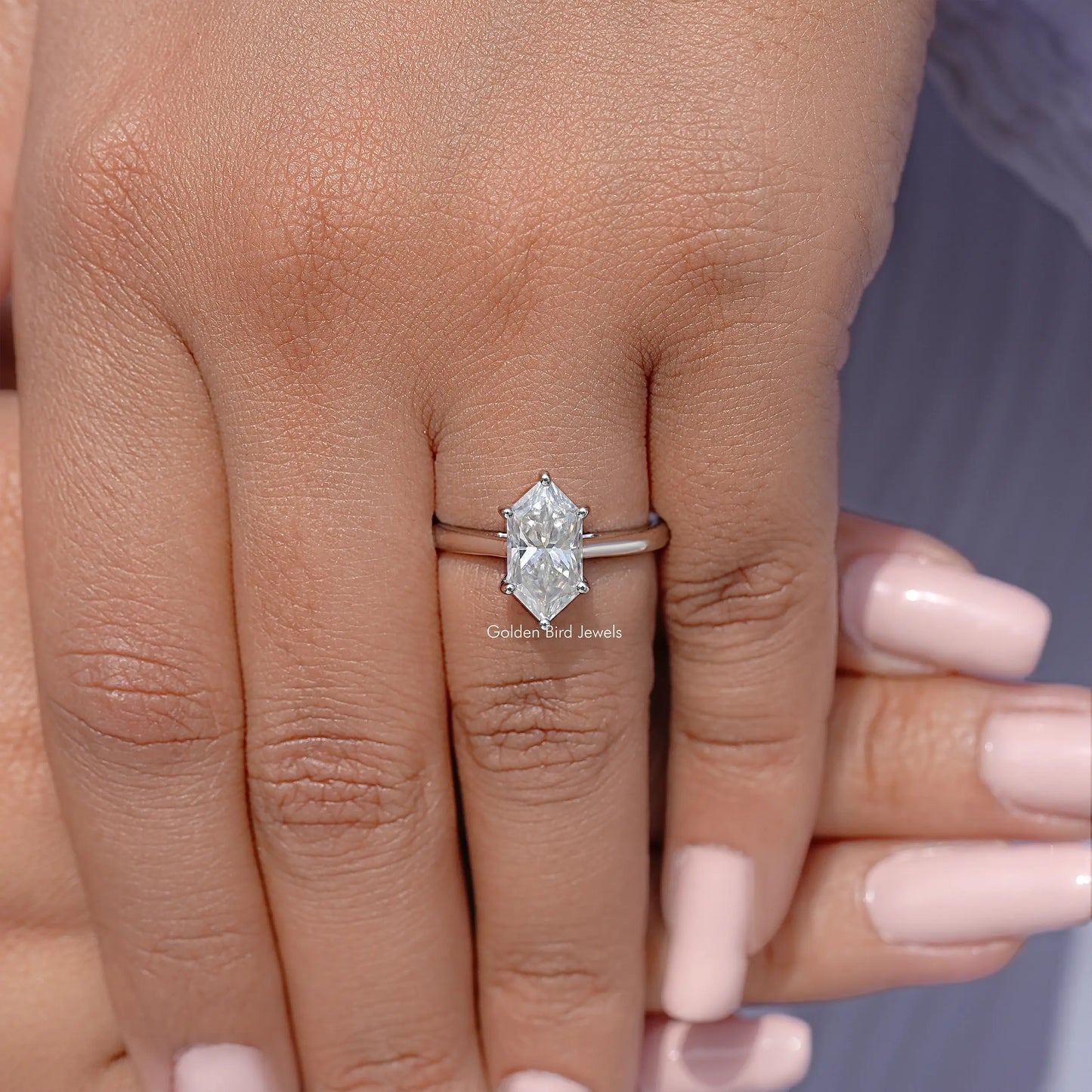 Dutch Marquise Moissanite Solitaire Engagement Ring