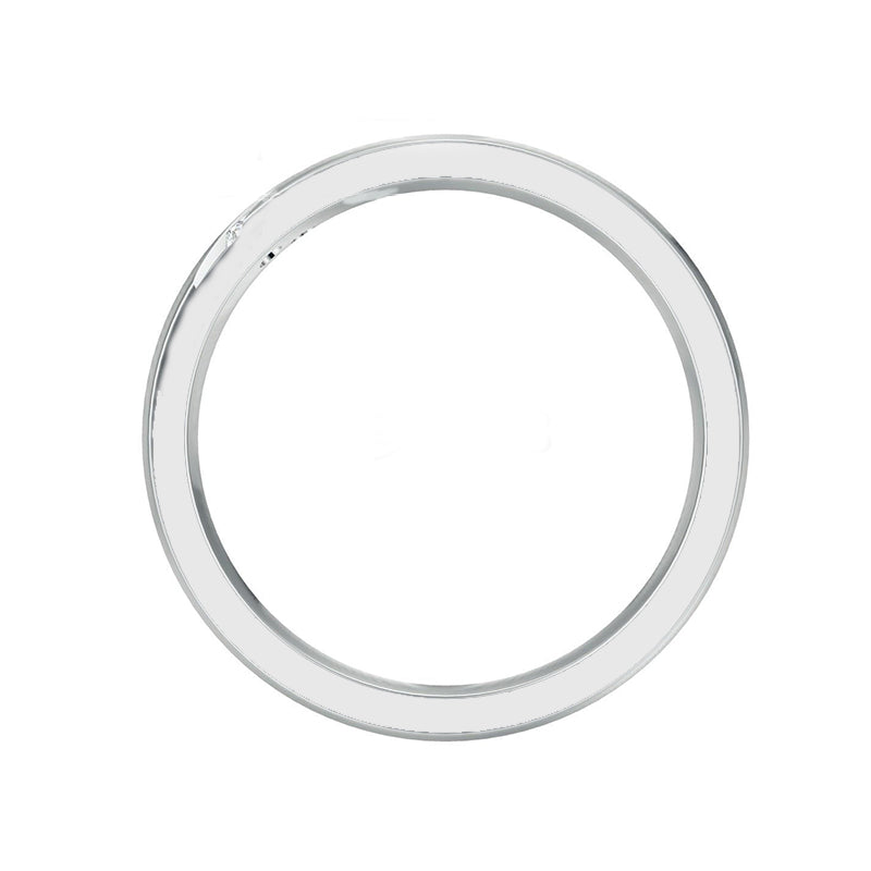 Moissanite Accent Matte Brush Polished Wedding Band