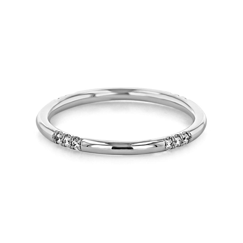 Moissanite Accents Micro-Prong Eternity Wedding Band