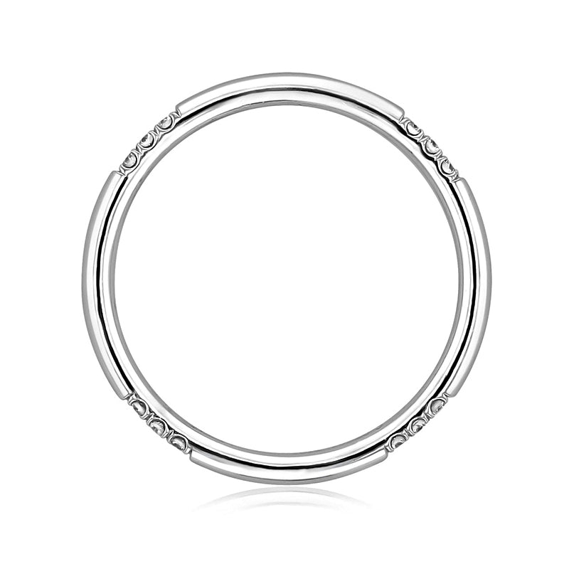 Moissanite Accents Micro-Prong Eternity Wedding Band