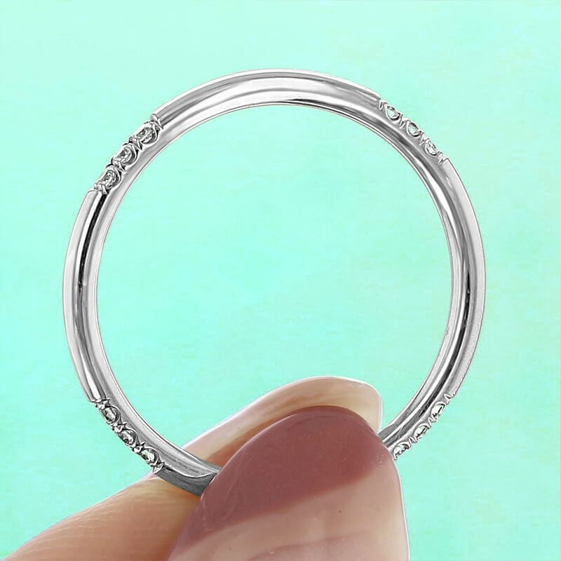 Moissanite Accents Micro-Prong Eternity Wedding Band