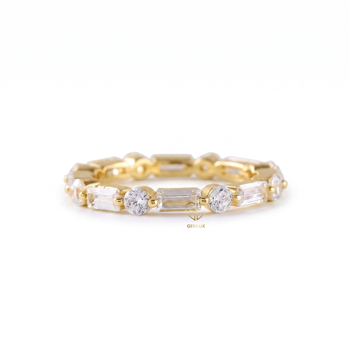 Moissanite Alternative Stone Stackable Wedding Ring