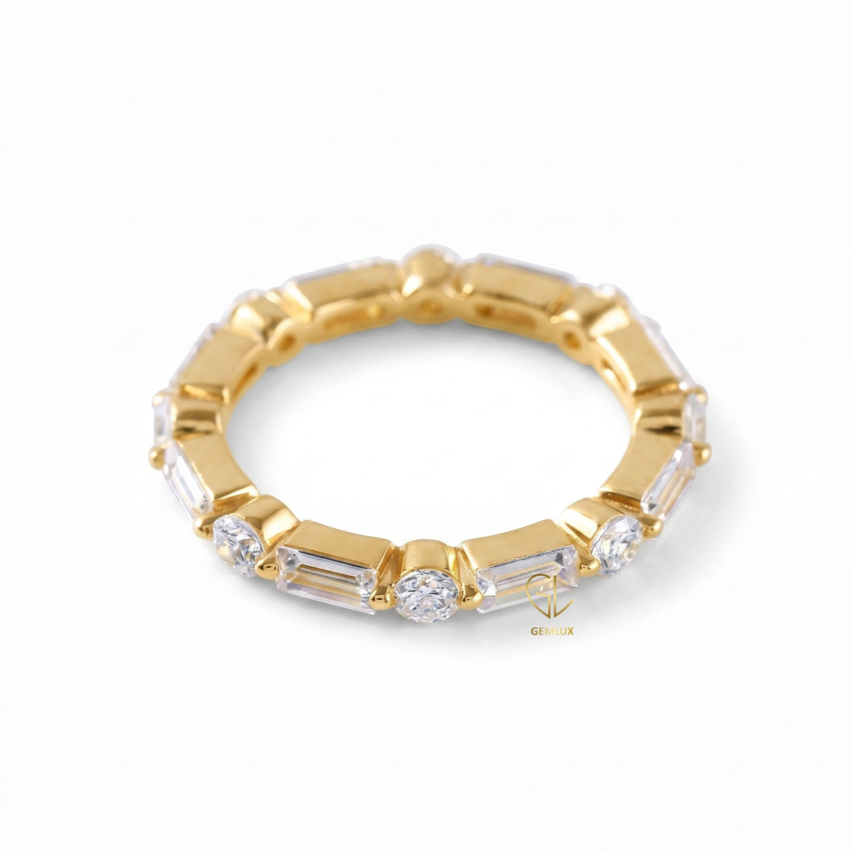 Moissanite Alternative Stone Stackable Wedding Ring
