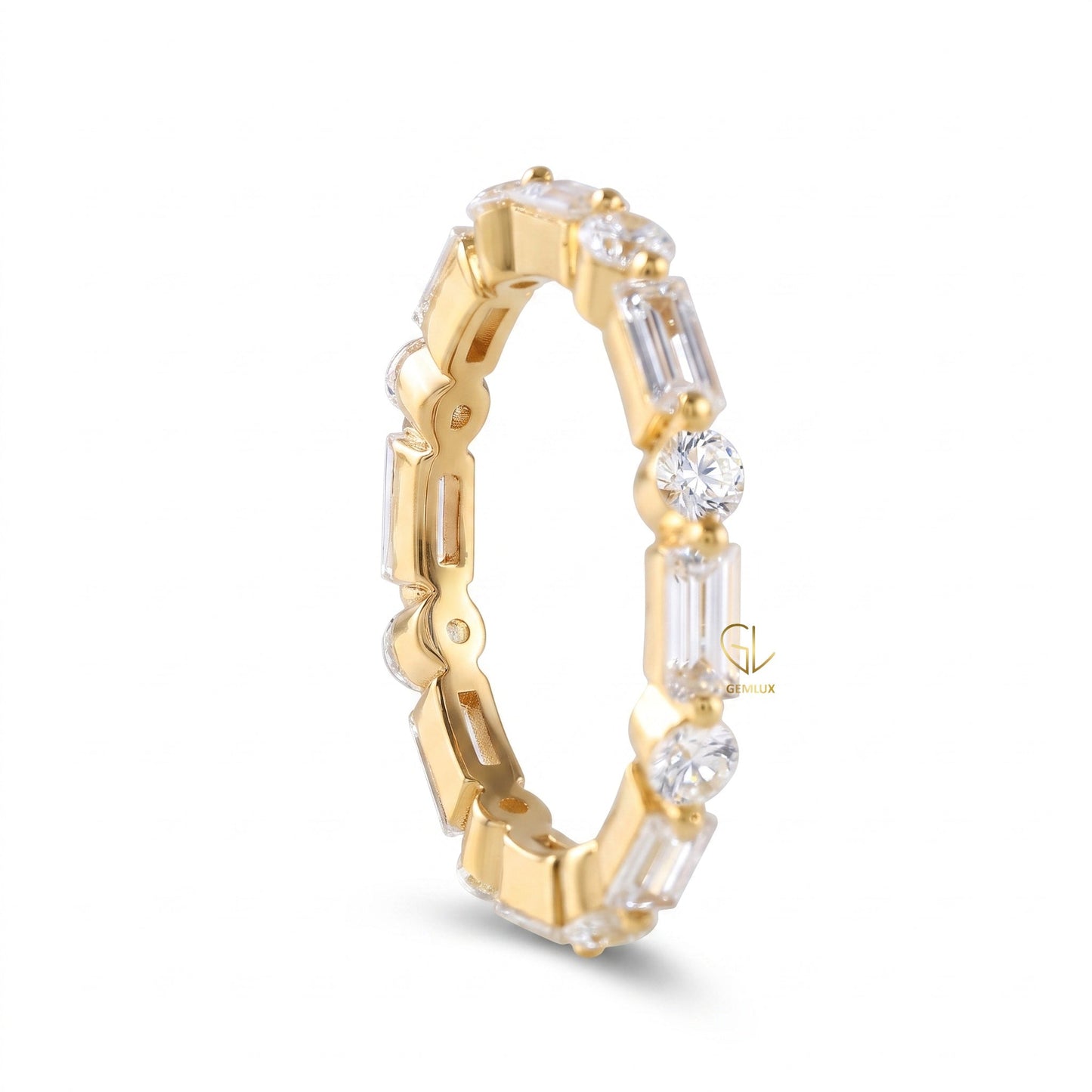 Moissanite Alternative Stone Stackable Wedding Ring