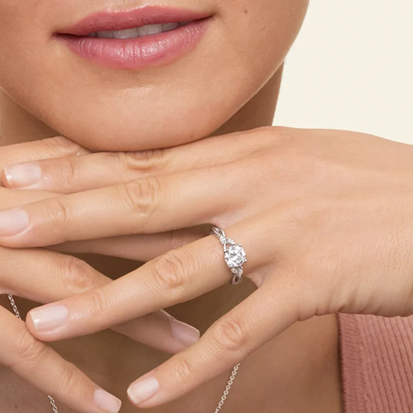 Moissanite Twisted Vine Trellis Engagement Ring