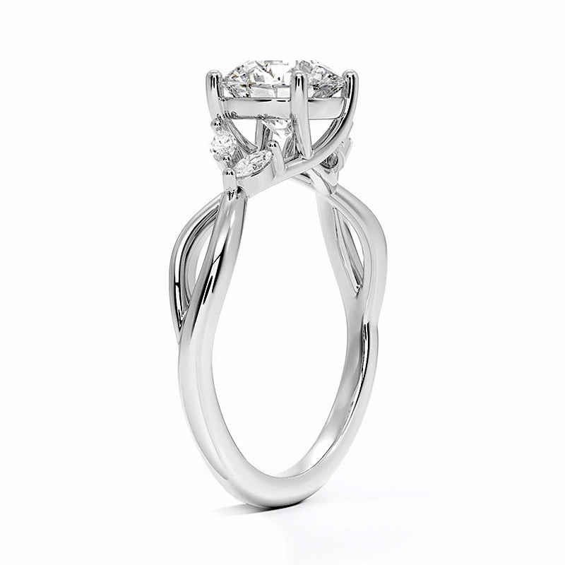 Moissanite Twisted Vine Trellis Engagement Ring