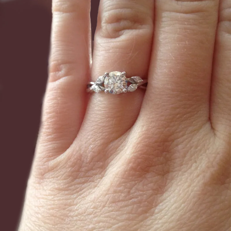 Moissanite Twisted Vine Trellis Engagement Ring