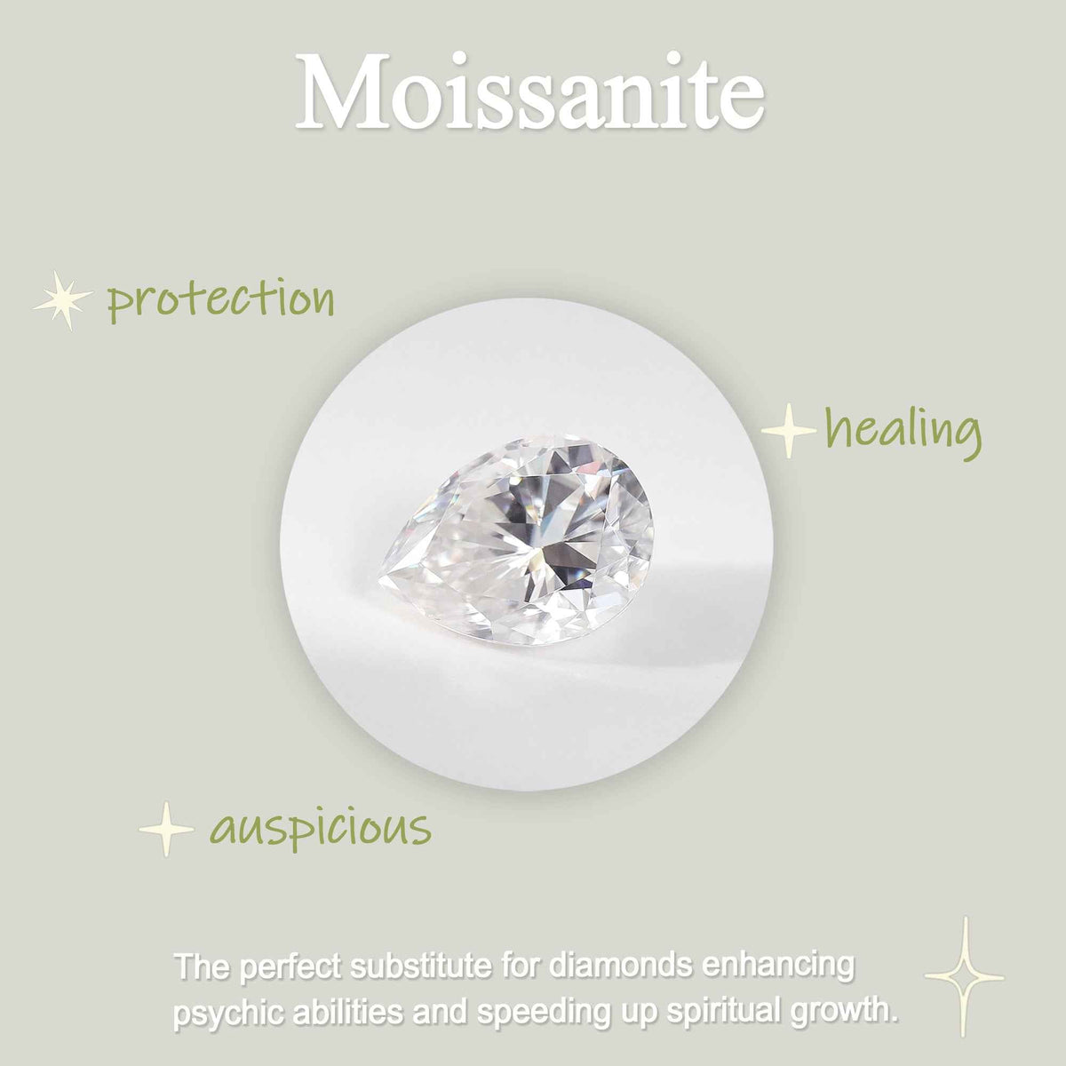 Nature Pear Shaped Moissanite Vine Gemstone Ring Set 2pcs