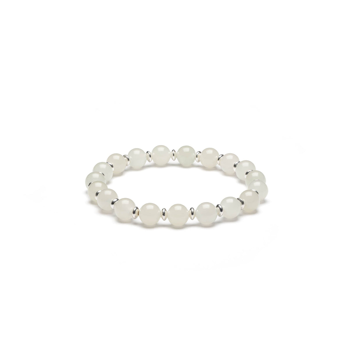 Moonlit Haven Jade Bracelet with Sterling Silver
