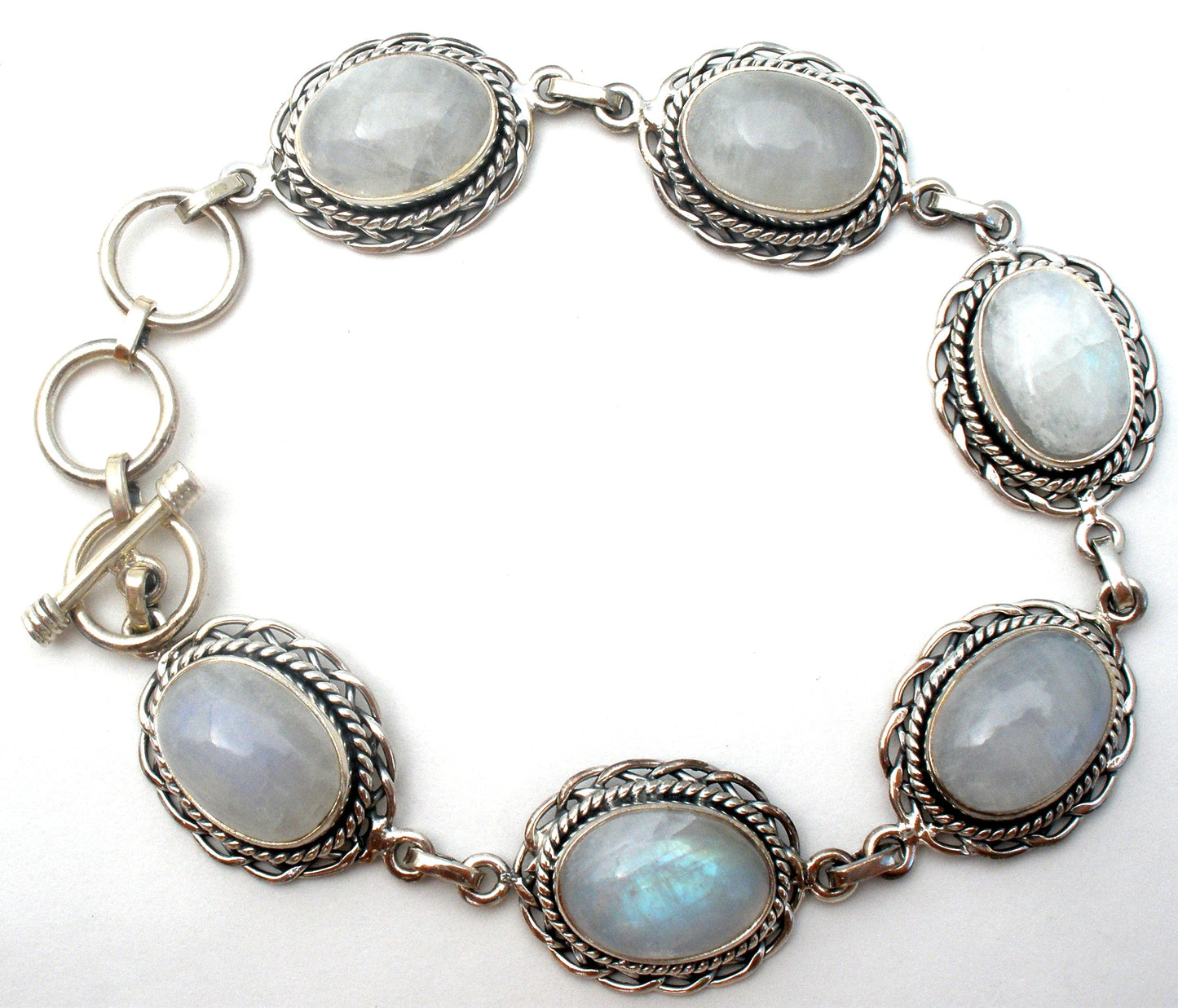 Moonstone Rainbow Bracelet Sterling Silver PTI