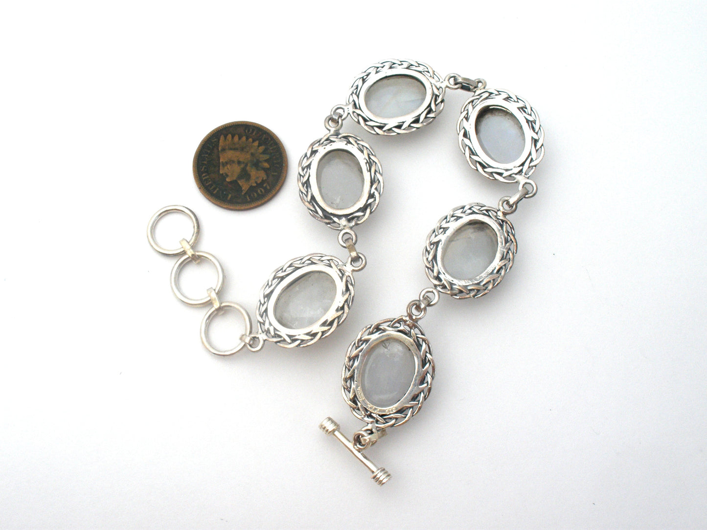 Moonstone Rainbow Bracelet Sterling Silver PTI
