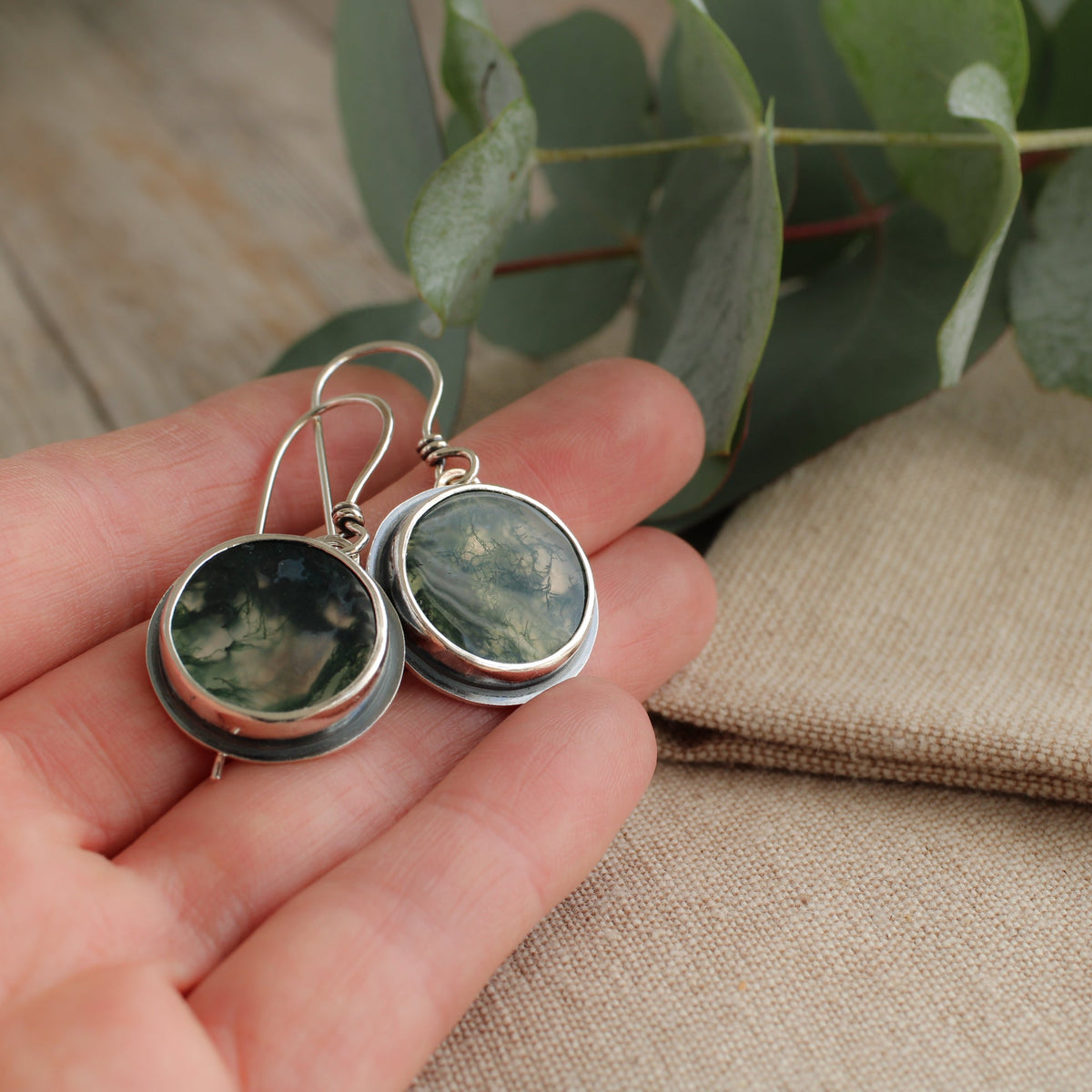 Moss Agate Earrings - Limited Edition