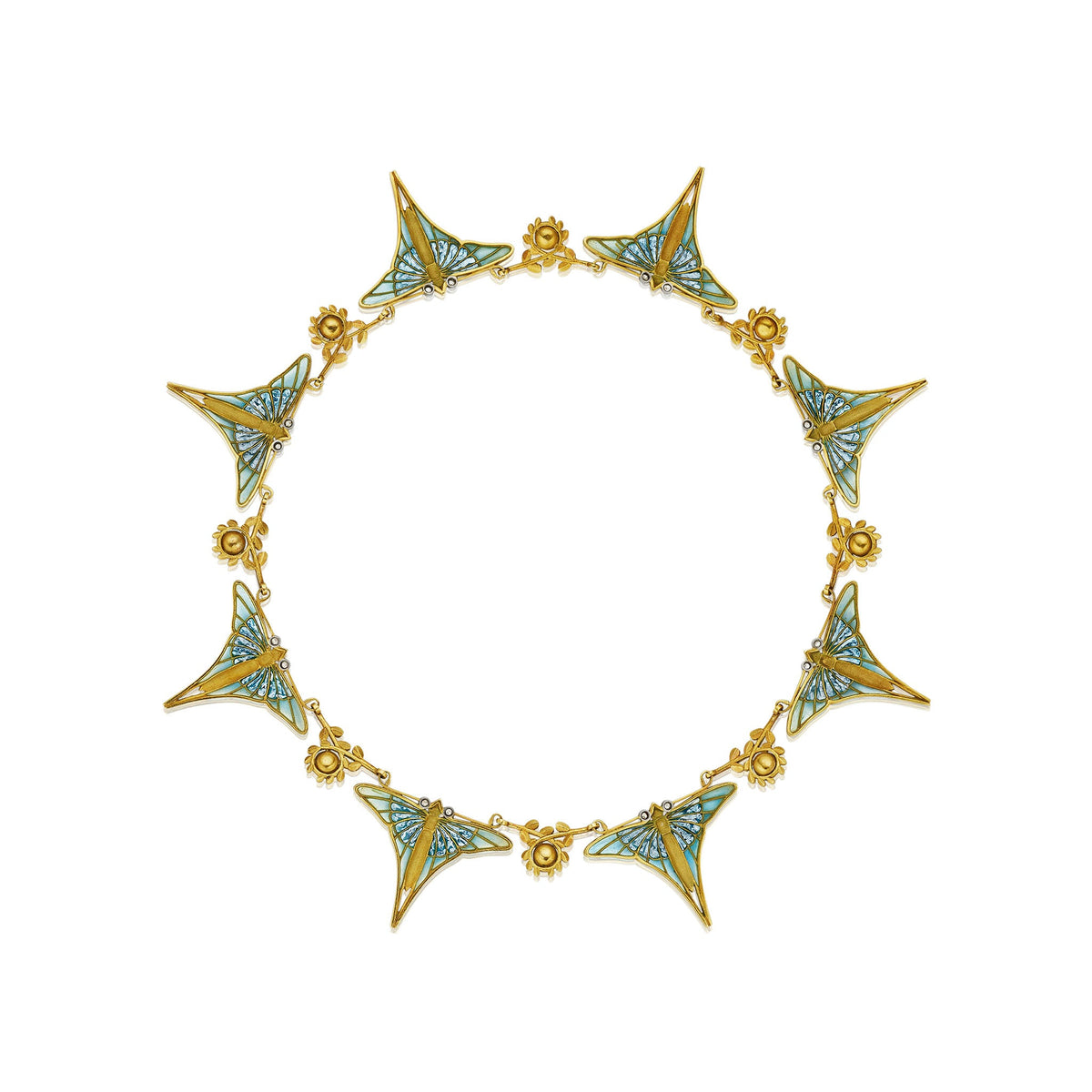 Eugène Feuillâtre Art Nouveau Butterfly Necklace