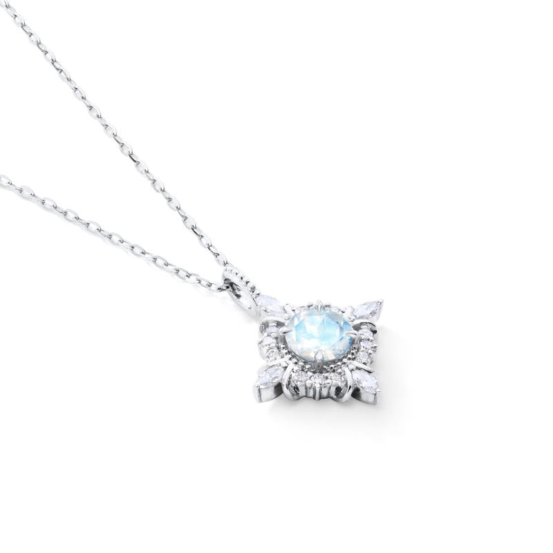 [Astrid] Art Deco Petite Necklace in Moonstone