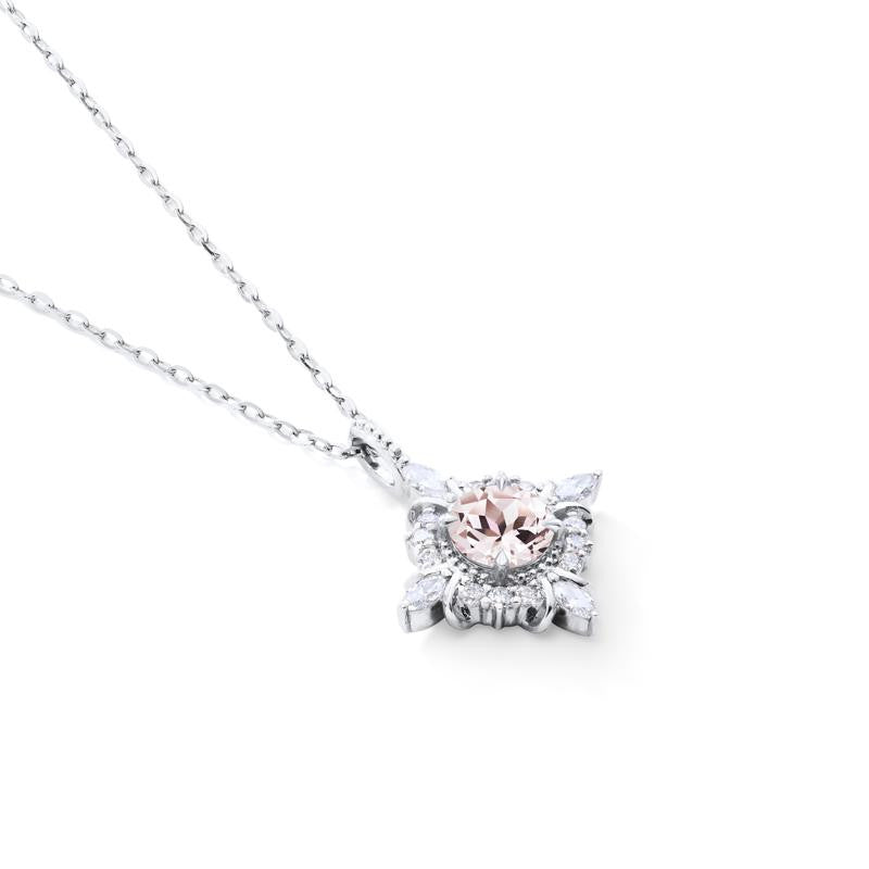 [Astrid] Art Deco Petite Necklace in Morganite