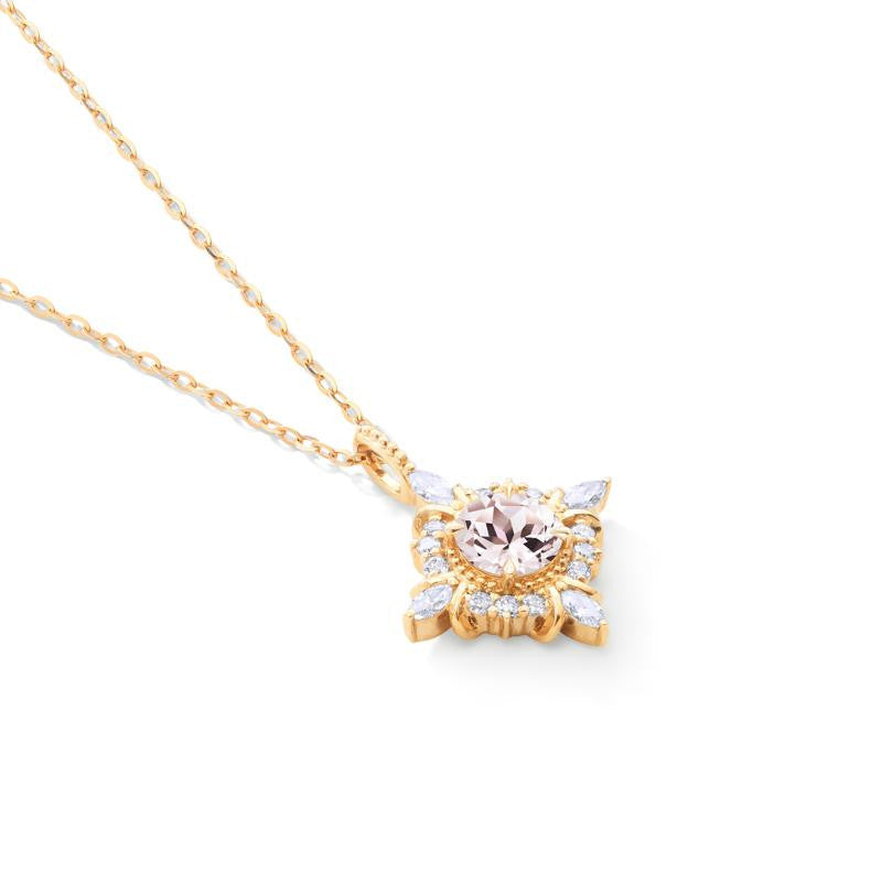 [Astrid] Art Deco Petite Necklace in Morganite